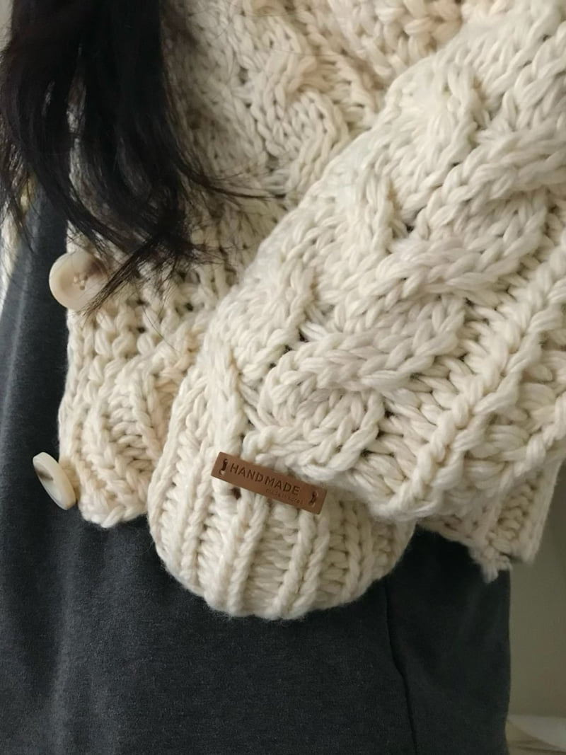There By - Korean Women Fashion - #thatsdarling - Cream Hand-Knit Cardigan - 3