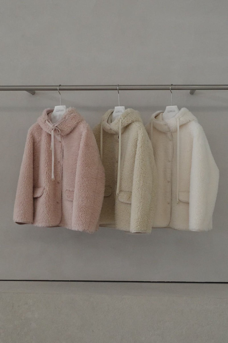 There By - Korean Women Fashion - #thatsdarling - Teddy Hood Jumper - 2