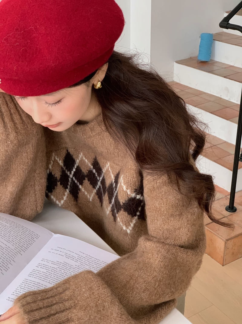 There By - Korean Women Fashion - #thelittlethings - Momo Argyle Knit - 9