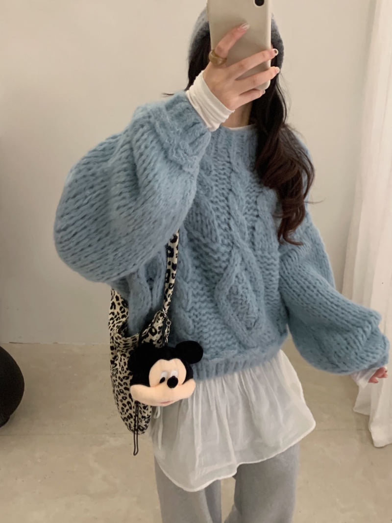 There By - Korean Women Fashion - #vintageinspired - Mood Cable Knit - 6