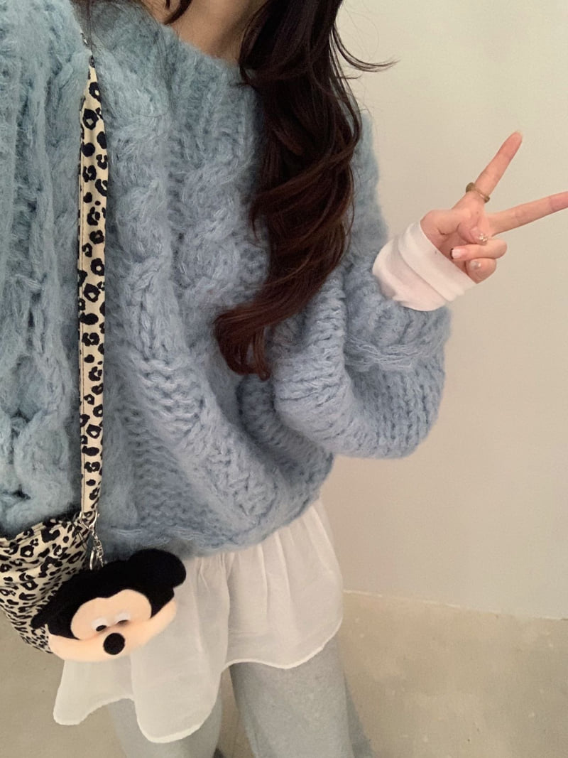 There By - Korean Women Fashion - #vintagekidsstyle - Mood Cable Knit - 7