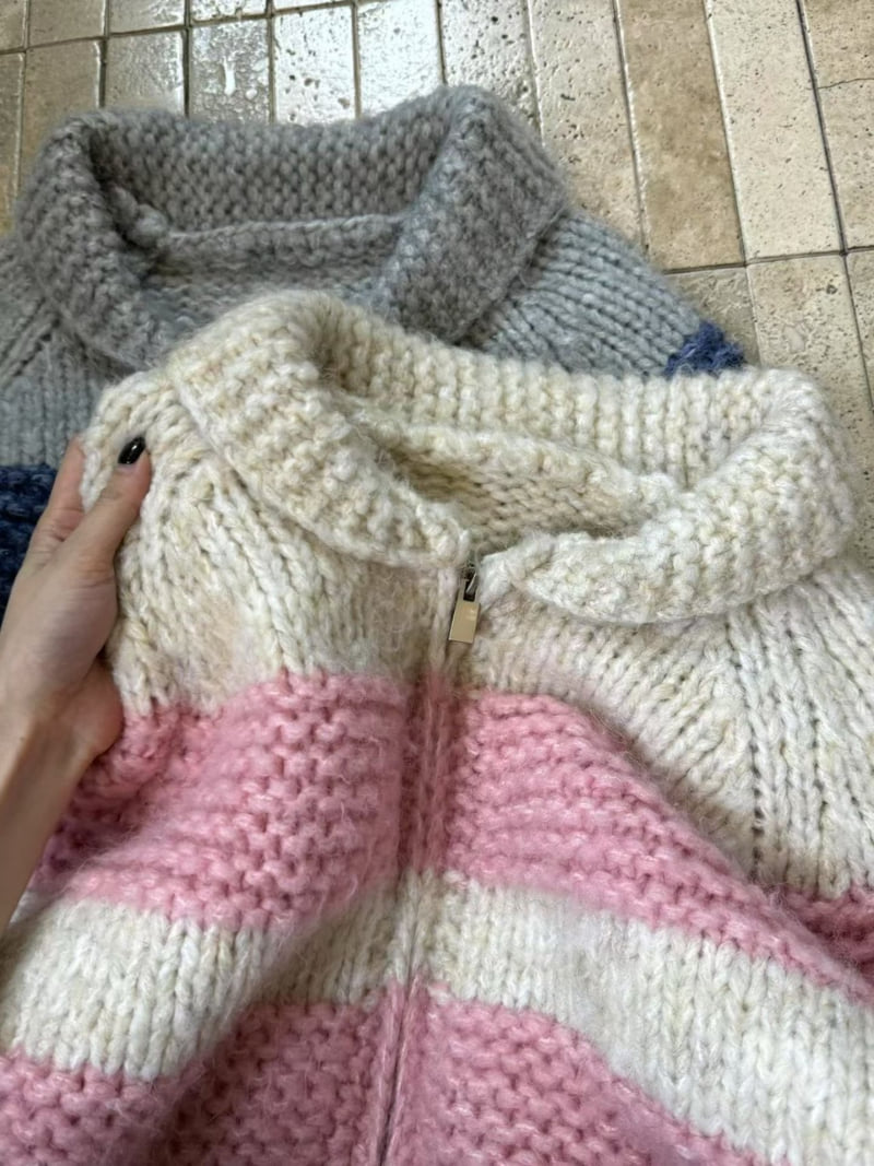 There By - Korean Women Fashion - #vintagekidsstyle - Jane Knit Zip-Up - 6