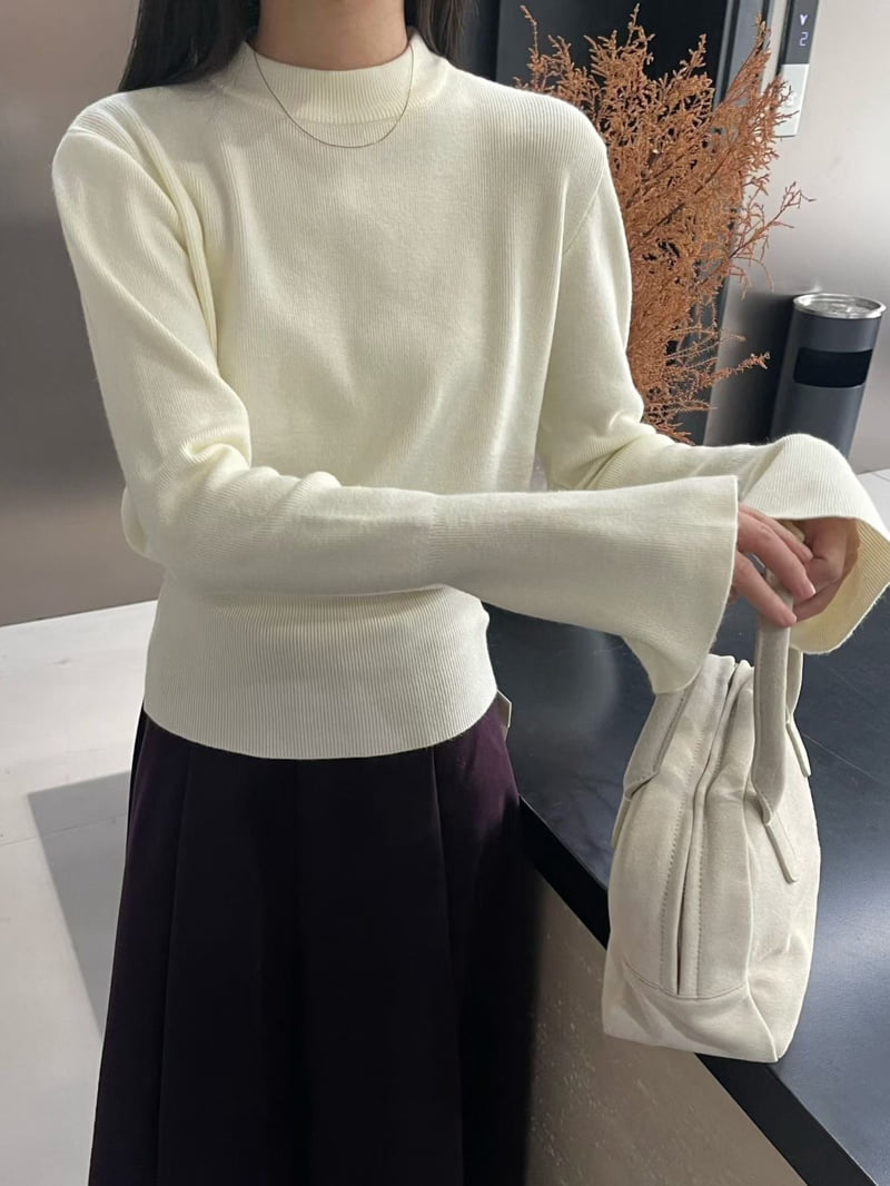 There By - Korean Women Fashion - #momslook - Prin Line Long Sleeve Knit - 4