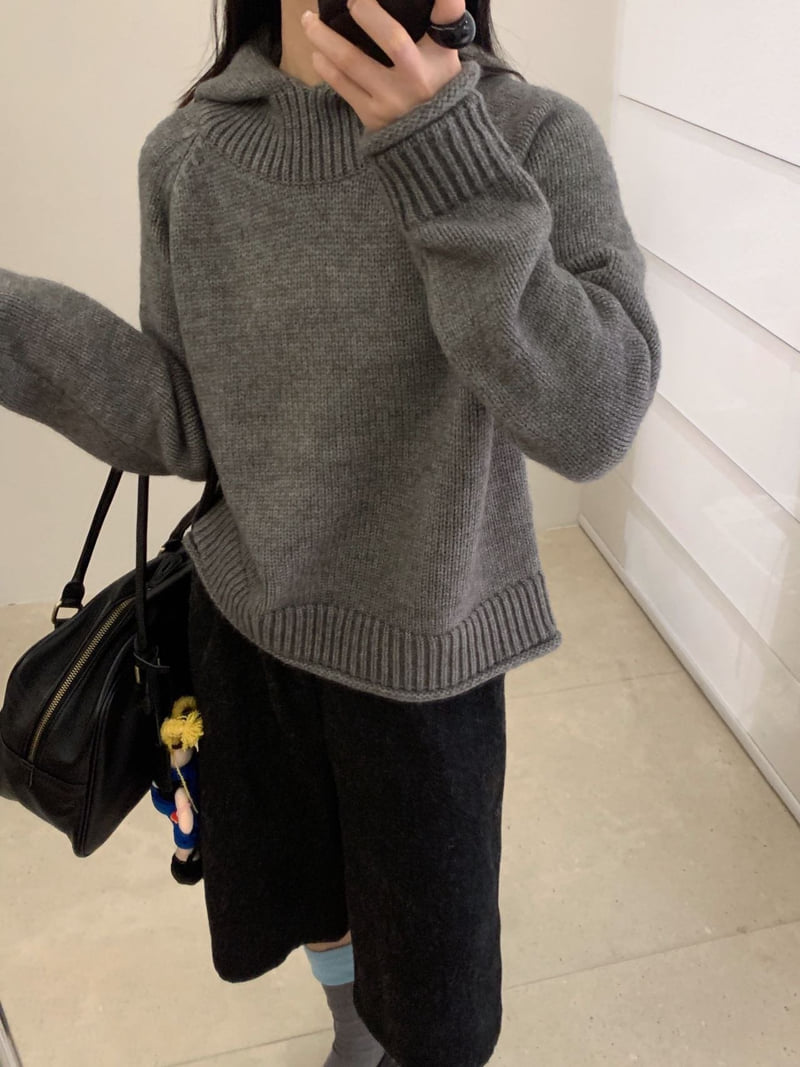There By - Korean Women Fashion - #womensfashion - Dear Hood Knit - 5