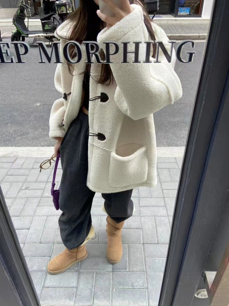 There By - Korean Women Fashion - #womensfashion - Toggle Shearling Coat