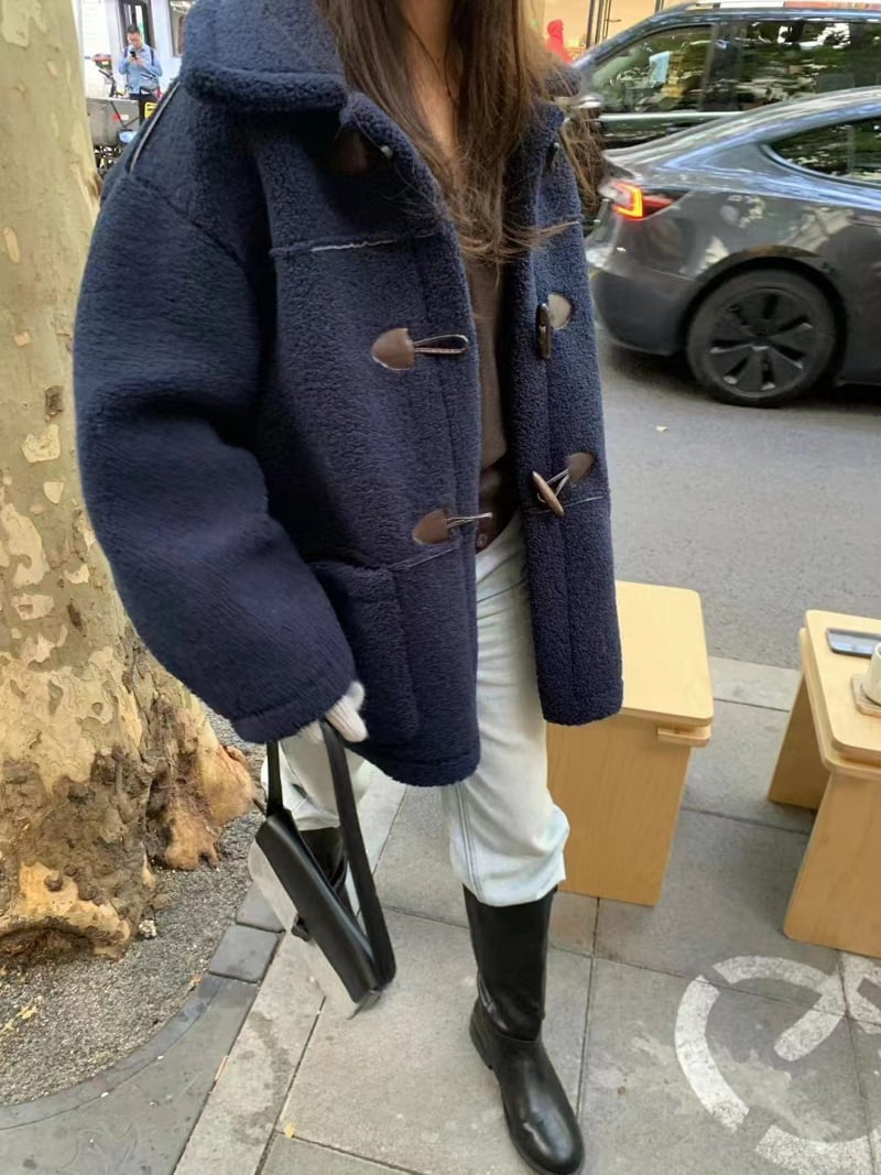 There By - Korean Women Fashion - #womensfashion - Toggle Shearling Coat - 9