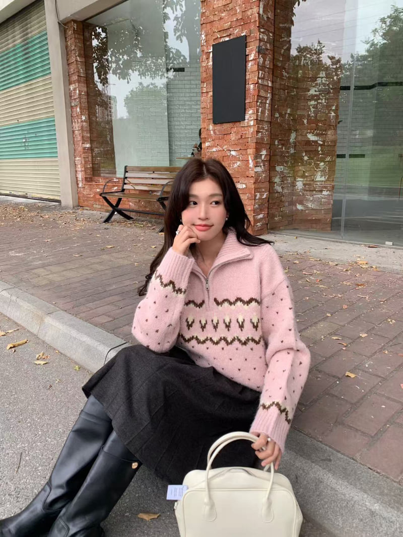 There By - Korean Women Fashion - #womensfashion - Milk Half Zip-Up - 12