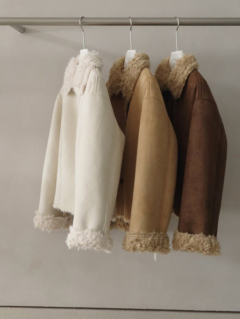 There By - Korean Women Fashion - #womensfashion - Yarn Mustang Jacket