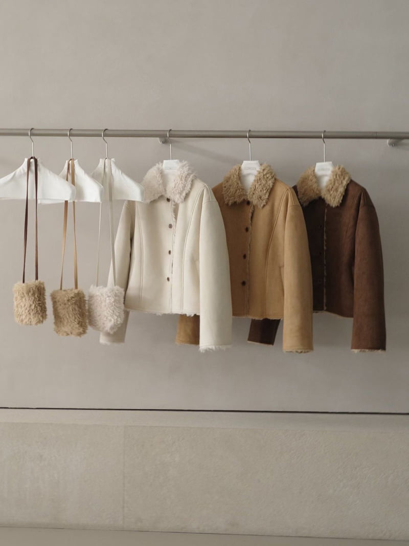There By - Korean Women Fashion - #womensfashion - Yarn Mustang Jacket - 3