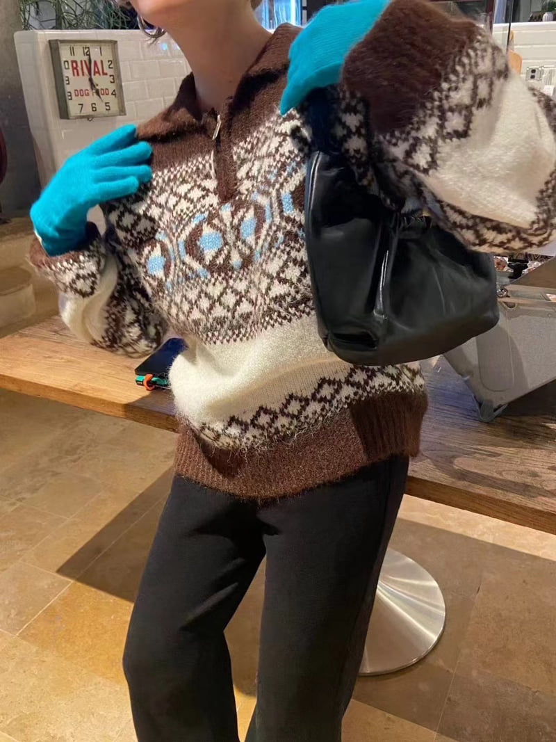 There By - Korean Women Fashion - #womensfashion - Wood Winter Knit - 5