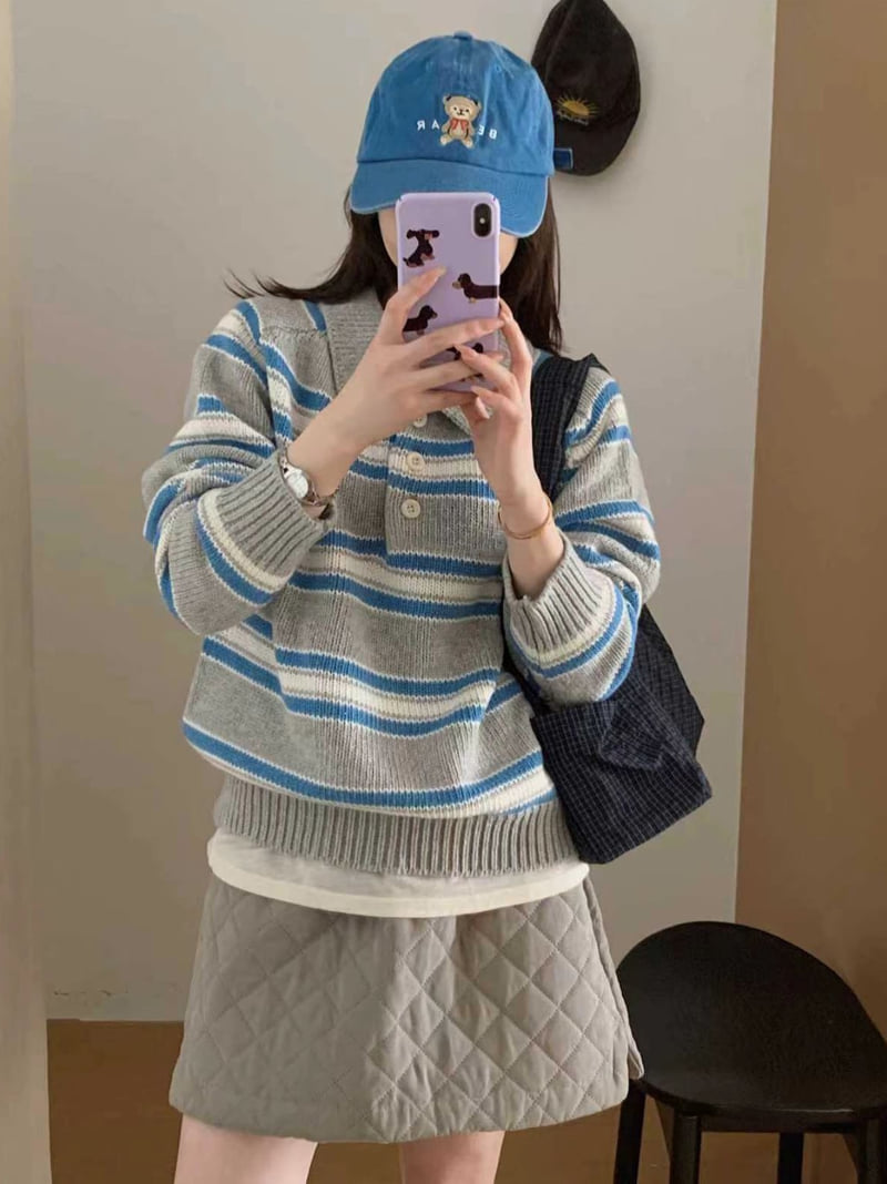 There By - Korean Women Fashion - #womensfashion - Use Stripe Knit - 7