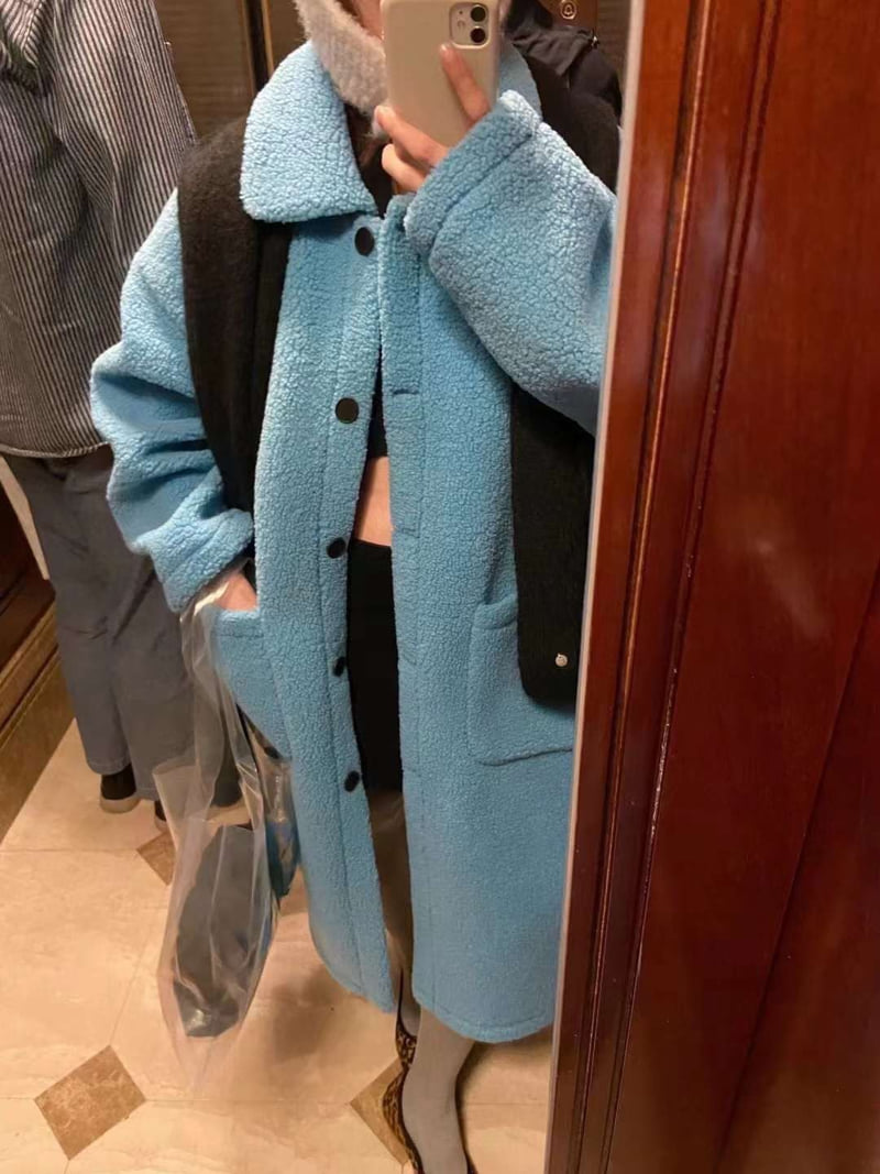 There By - Korean Women Fashion - #womensfashion - Collar Shearling Coat - 10