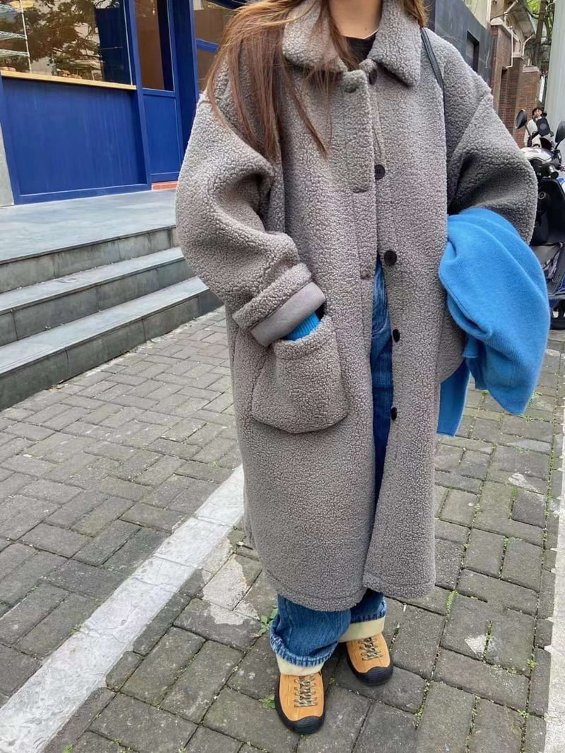 There By - Korean Women Fashion - #momslook - Collar Shearling Coat - 4