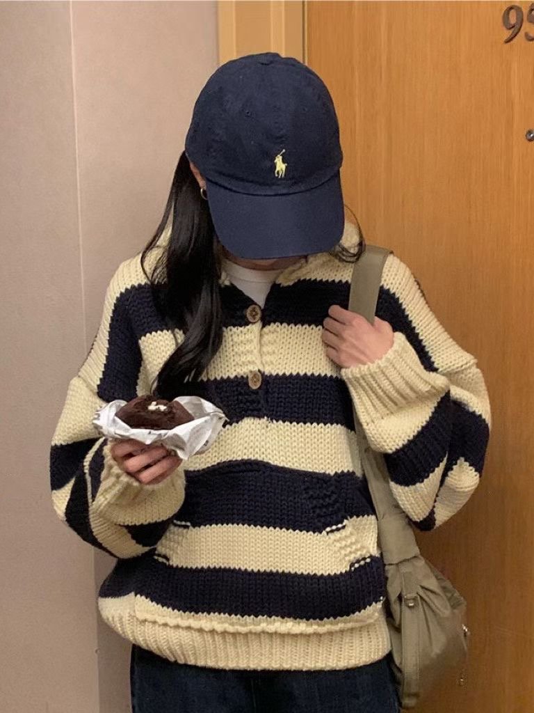 There By - Korean Women Fashion - #womensfashion - Bay Stripe Knit - 2