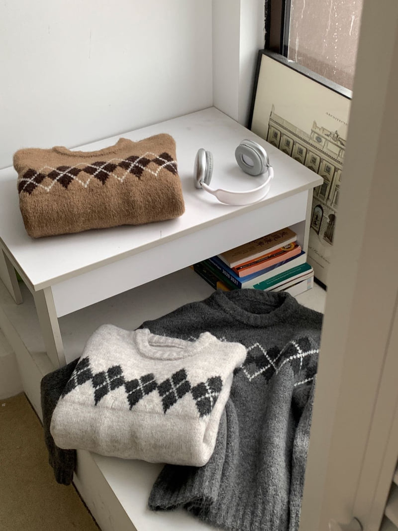 There By - Korean Women Fashion - #womensfashion - Momo Argyle Knit