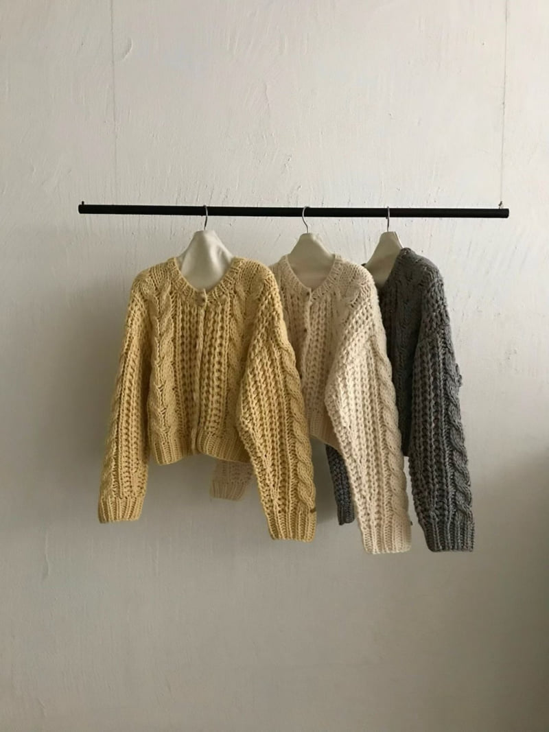 There By - Korean Women Fashion - #womensfashion - Cream Hand-Knit Cardigan - 12