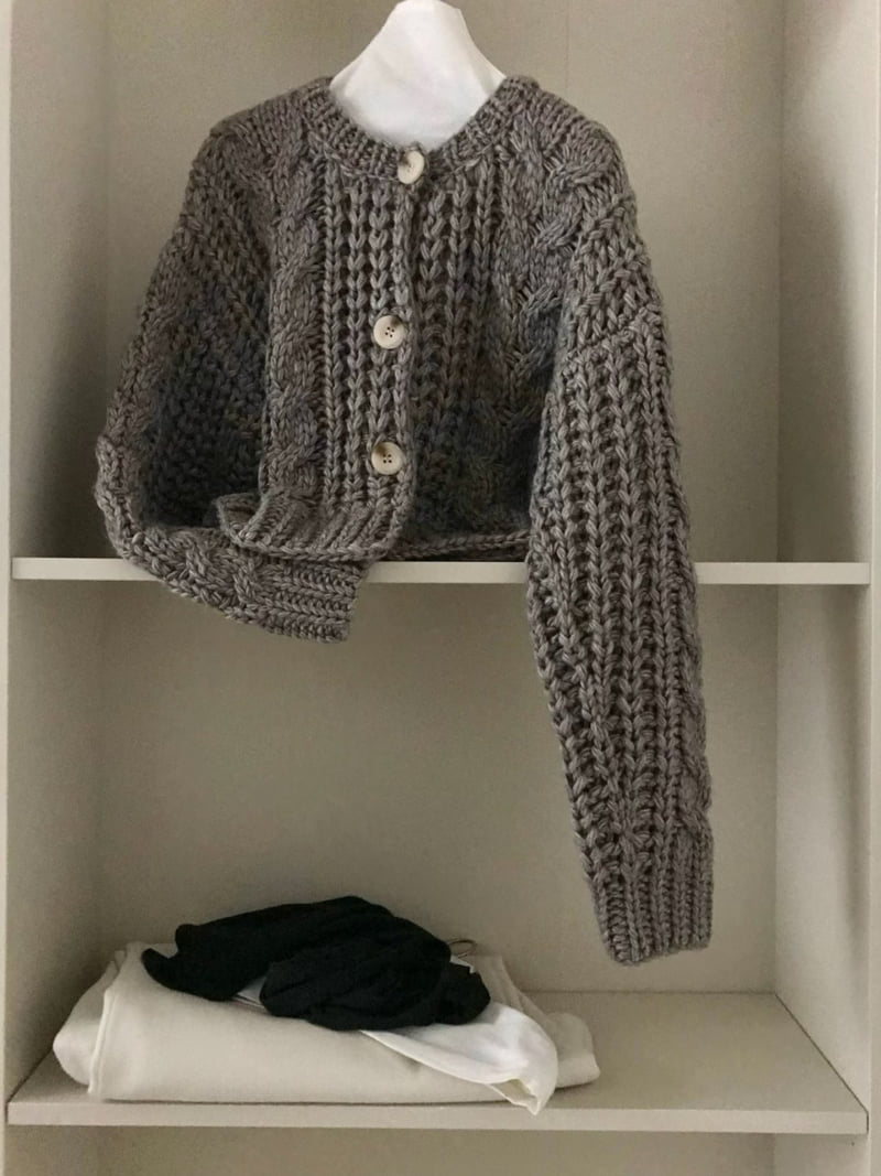 There By - Korean Women Fashion - #womensfashion - Cream Hand-Knit Cardigan - 6