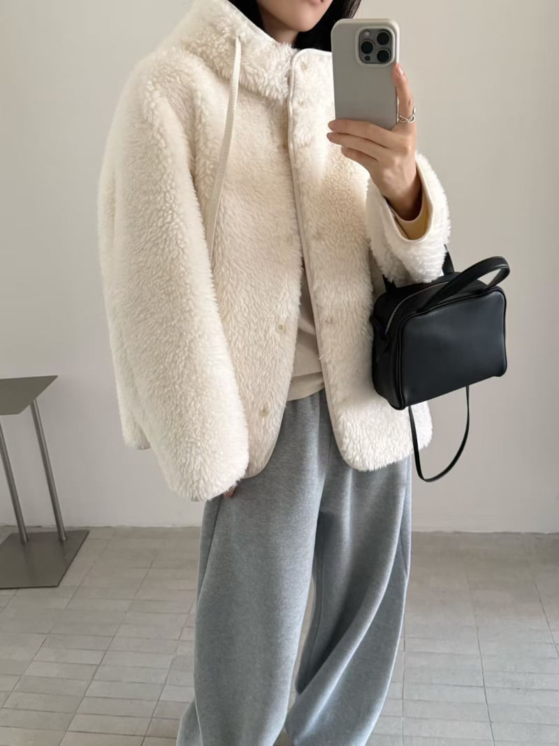 There By - Korean Women Fashion - #womensfashion - Teddy Hood Jumper - 5