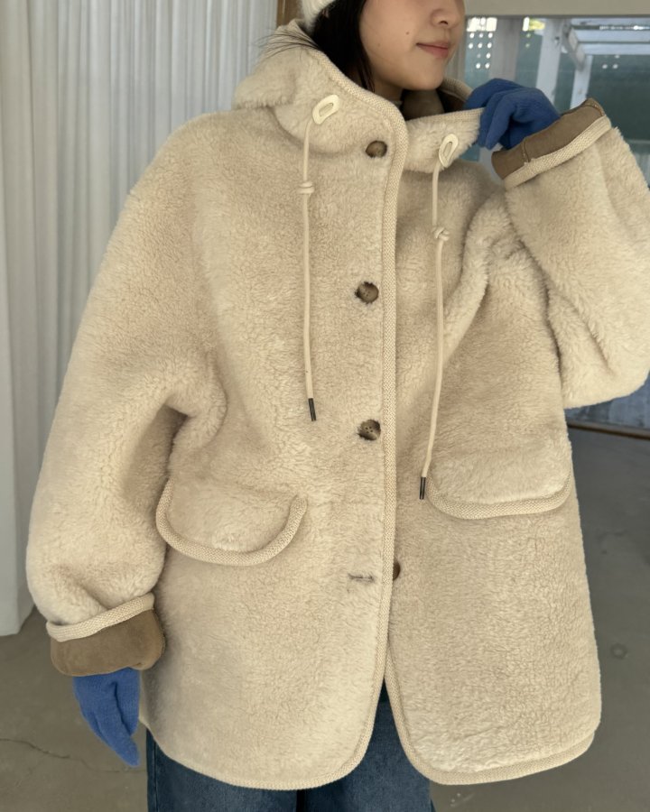Theres - Korean Women Fashion - #momslook - Button Hood Jacket - 11