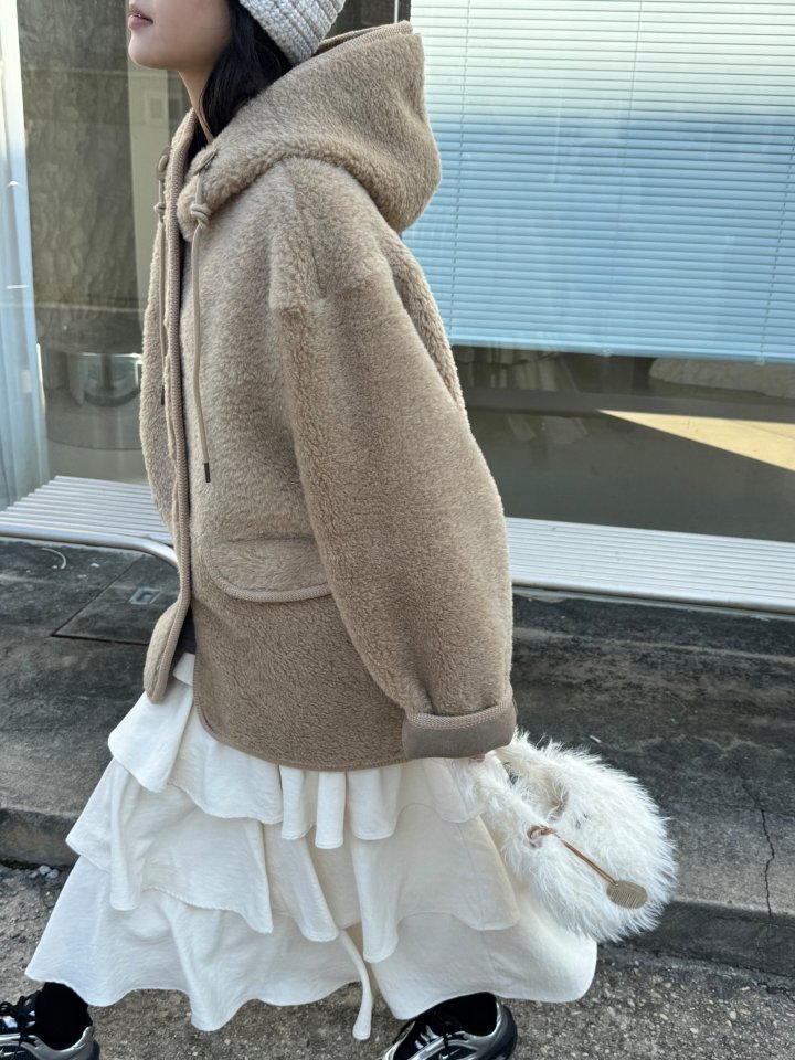 Theres - Korean Women Fashion - #pursuepretty - Button Hood Jacket - 5