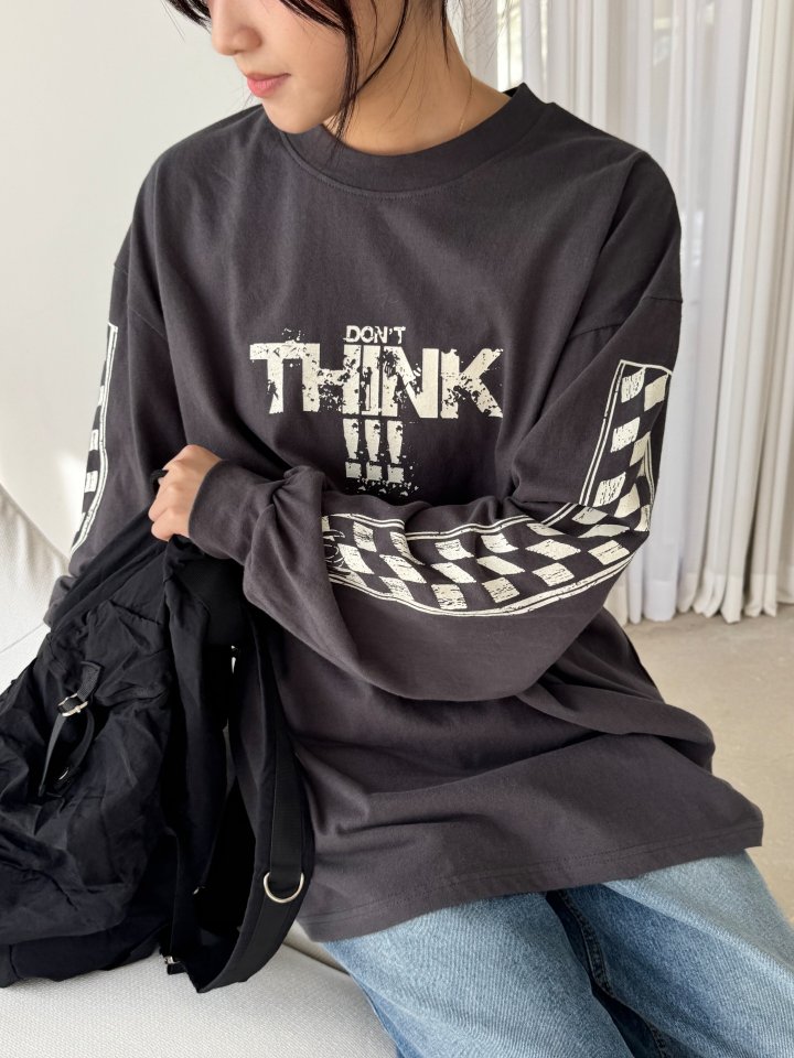 Theres - Korean Women Fashion - #romanticstyle - Don't Think Tee - 4