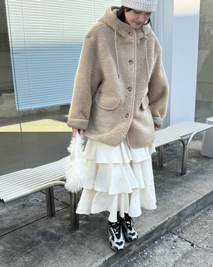 Theres - Korean Women Fashion - #vintageinspired - Button Hood Jacket - 4