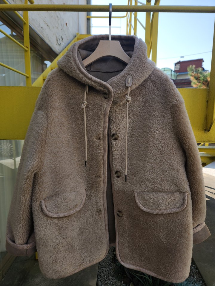 Theres - Korean Women Fashion - #womensfashion - Button Hood Jacket - 2
