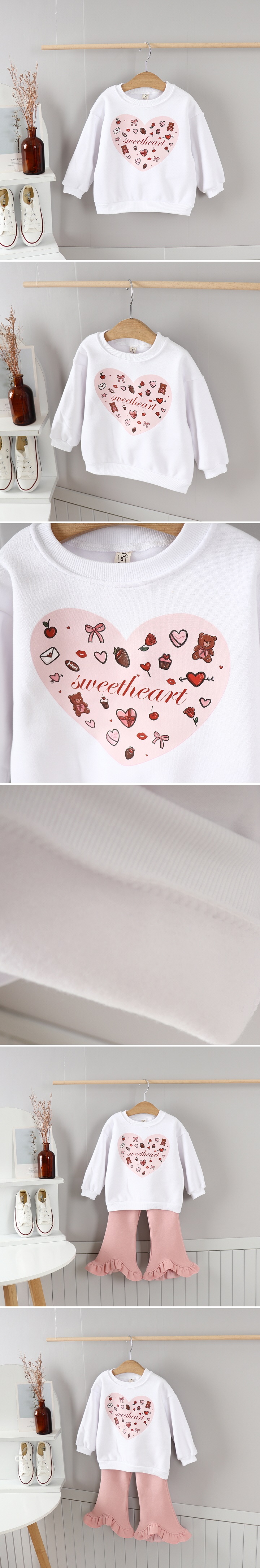 Tony - Korean Children Fashion - #kidzfashiontrend - Heart Sweatshirt