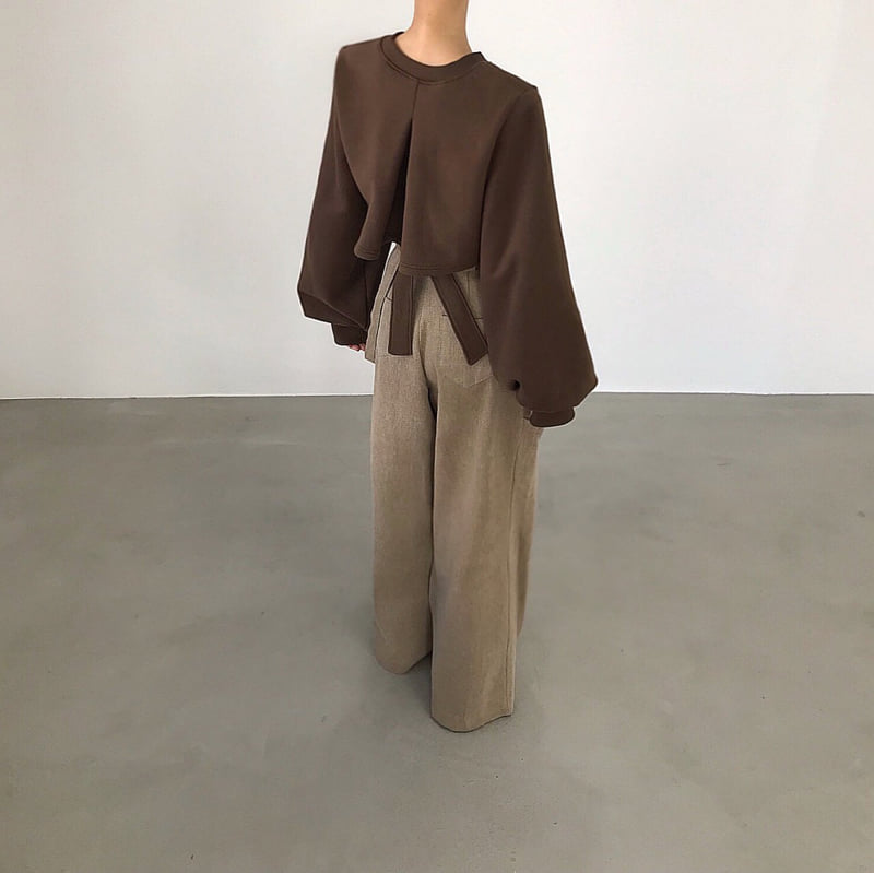 Twomoon - Korean Women Fashion - #momslook - Warmer Belted Sweatshirt