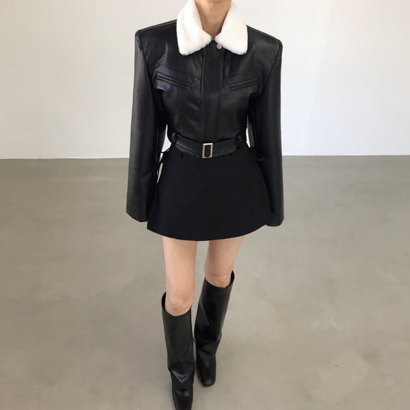 Twomoon - Korean Women Fashion - #momslook - Punisher Crop Jacket - 5