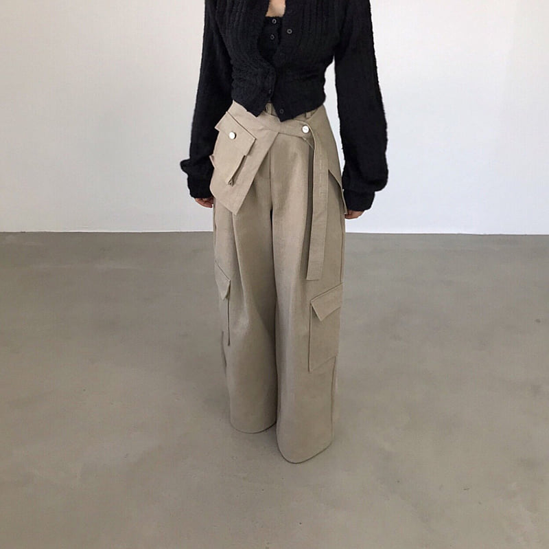 Twomoon - Korean Women Fashion - #momslook - Hamong Wide Wrap Pants - 5