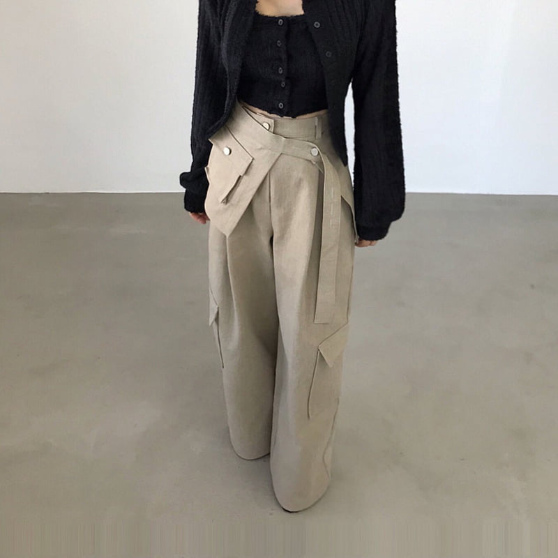 Twomoon - Korean Women Fashion - #momslook - Hamong Wide Wrap Pants - 7