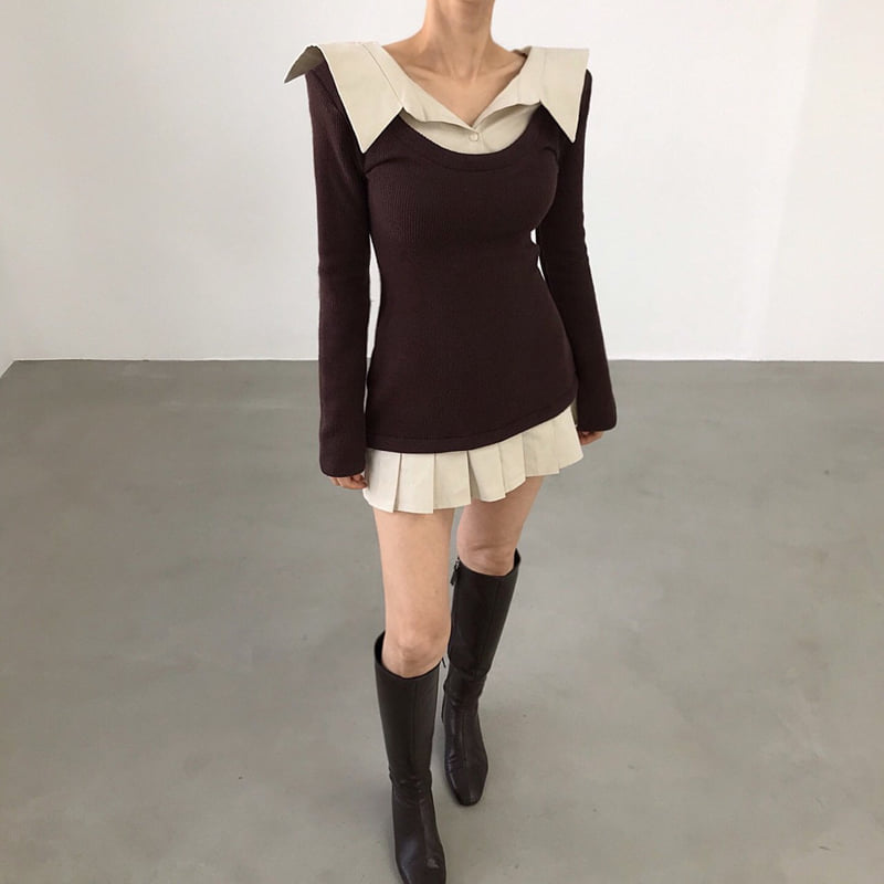 Twomoon - Korean Women Fashion - #momslook - Weekly Shirt One-piece - 5