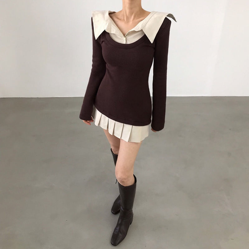 Twomoon - Korean Women Fashion - #momslook - Weekly Shirt One-piece - 7