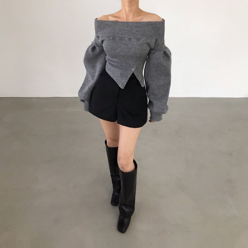 Twomoon - Korean Women Fashion - #momslook - Carina Shoulder Top - 3