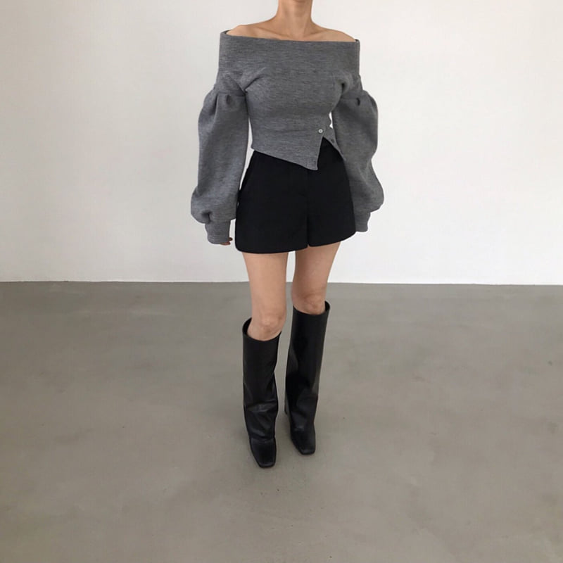 Twomoon - Korean Women Fashion - #momslook - Carina Shoulder Top - 5
