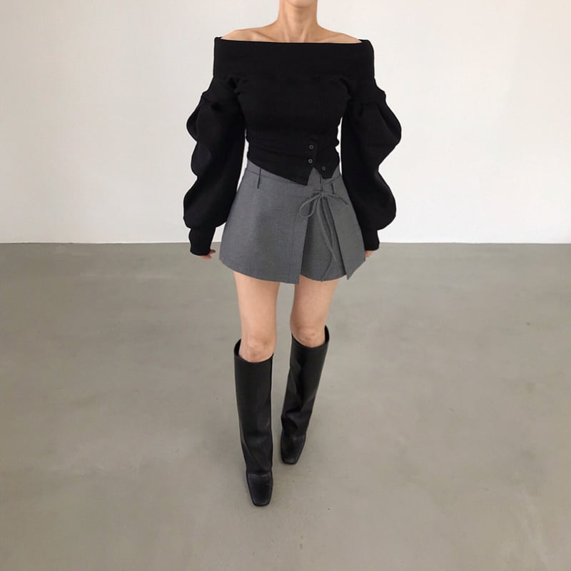 Twomoon - Korean Women Fashion - #momslook - Carina Shoulder Top - 9