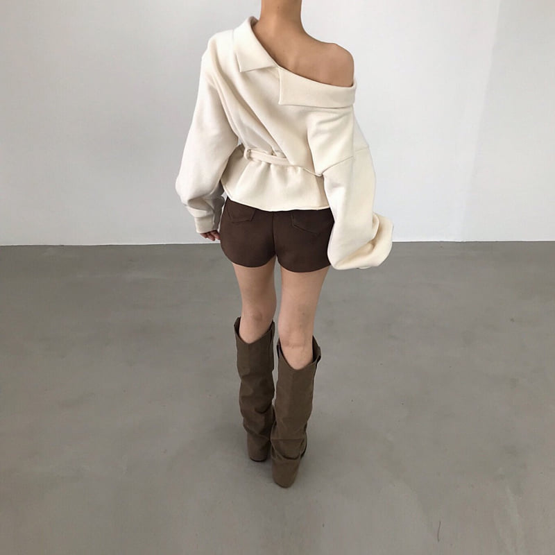Twomoon - Korean Women Fashion - #womensfashion - Giselle Collar Sweatshirt - 4