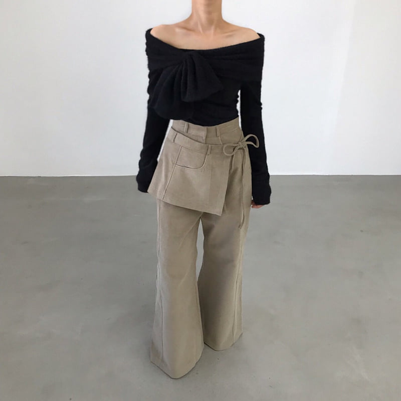 Twomoon - Korean Women Fashion - #momslook - French Shoulder Tee - 10
