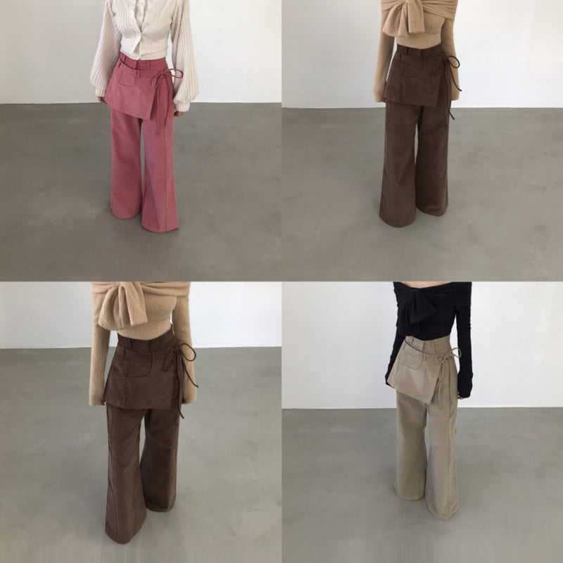 Twomoon - Korean Women Fashion - #momslook - Corduroy One-Flap Pants