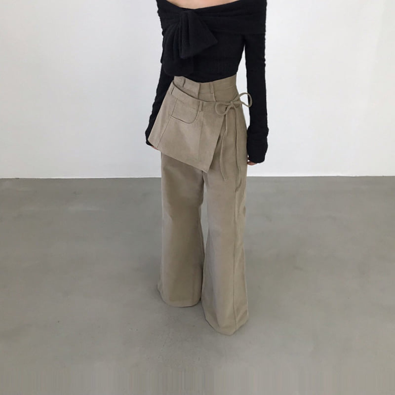 Twomoon - Korean Women Fashion - #momslook - Corduroy One-Flap Pants - 7
