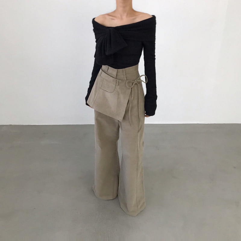 Twomoon - Korean Women Fashion - #momslook - Corduroy One-Flap Pants - 9
