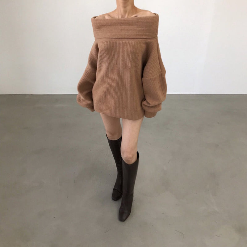 Twomoon - Korean Women Fashion - #momslook - Turtle Wide Knit - 10