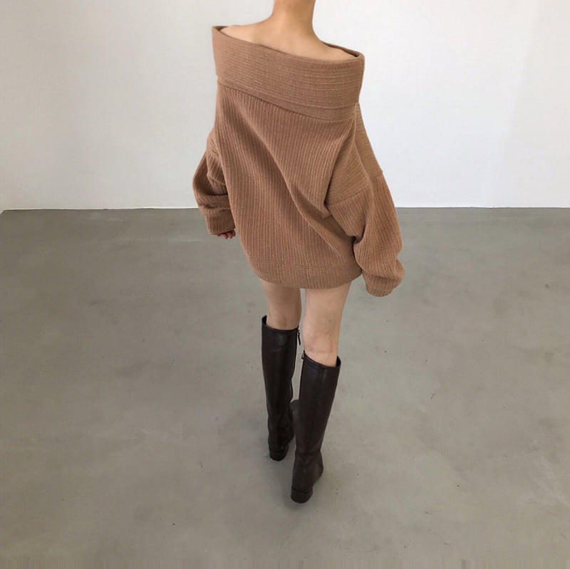 Twomoon - Korean Women Fashion - #momslook - Turtle Wide Knit - 11