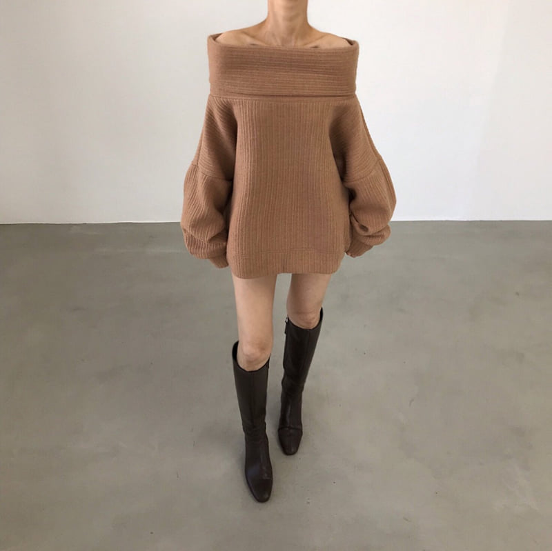 Twomoon - Korean Women Fashion - #momslook - Turtle Wide Knit - 8