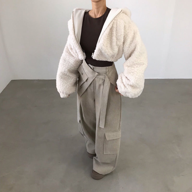 Twomoon - Korean Women Fashion - #momslook - Bichon Hood Jumper - 5