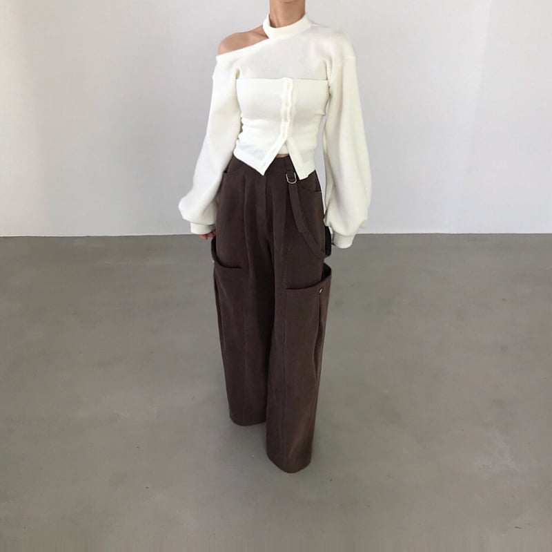 Twomoon - Korean Women Fashion - #pursuepretty - Freak Long Pocket Wide Pants - 2