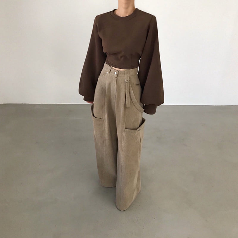 Twomoon - Korean Women Fashion - #thelittlethings - Freak Long Pocket Wide Pants - 7