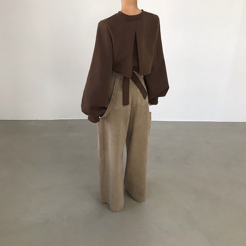 Twomoon - Korean Women Fashion - #vintageinspired - Warmer Belted Sweatshirt - 3