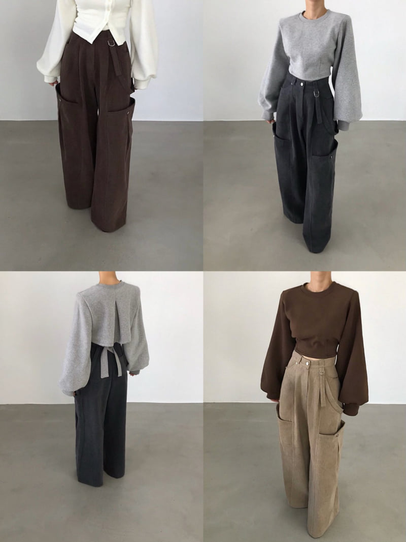 Twomoon - Korean Women Fashion - #vintagekidsstyle - Freak Long Pocket Wide Pants